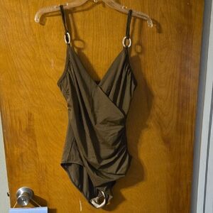 Brown One-Piece Swimsuit Size 16: 16A